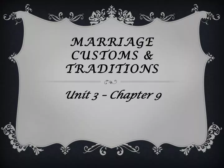 marriage customs traditions