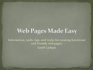 Web Pages Made Easy