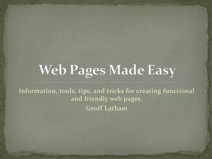 web pages made easy