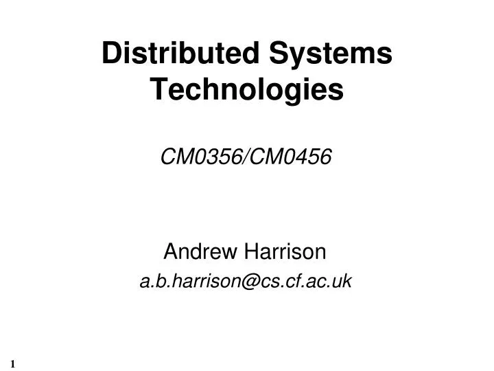distributed systems technologies