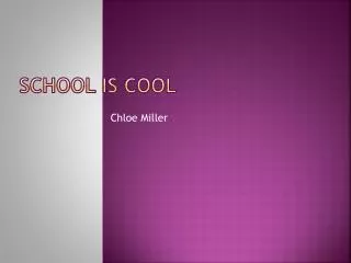 school is cool