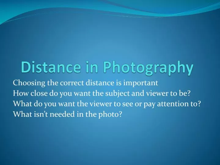 distance in photography