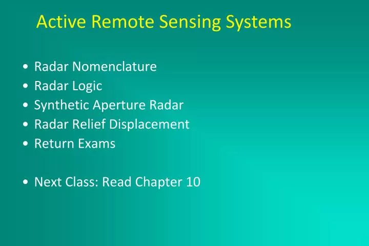 active remote sensing systems march 2 2005