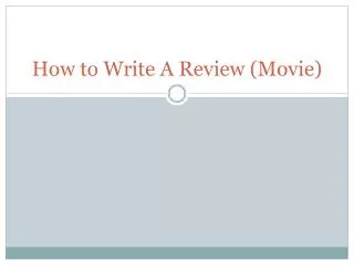How to Write A Review (Movie)