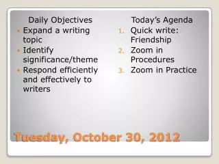 Tuesday, October 30, 2012