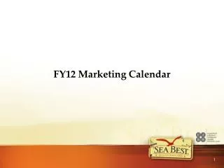FY12 Marketing Calendar