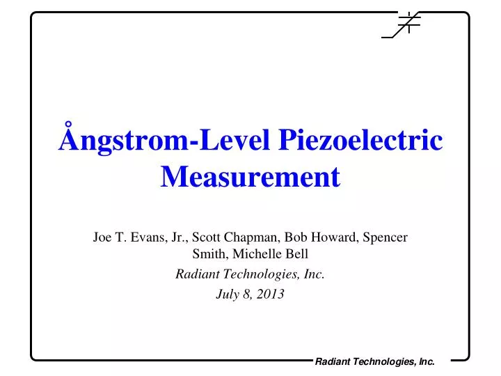 ngstrom level piezoelectric measurement