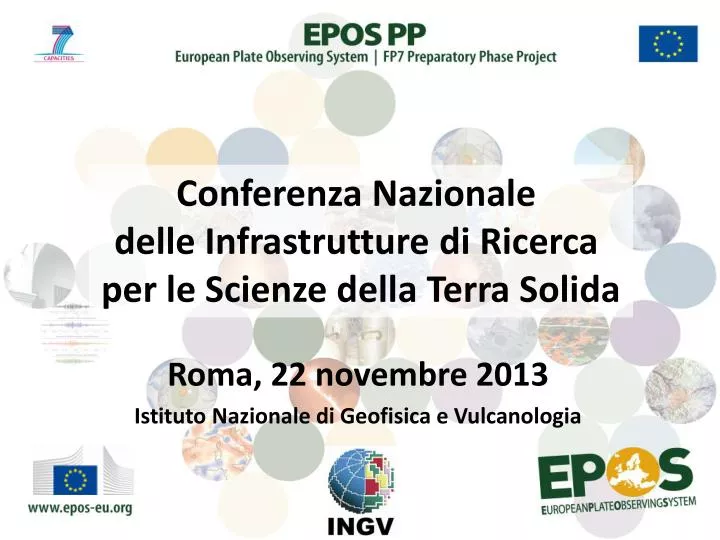 roma 22 novembre 2013 istituto nazionale di g eofisica e vulcanologia