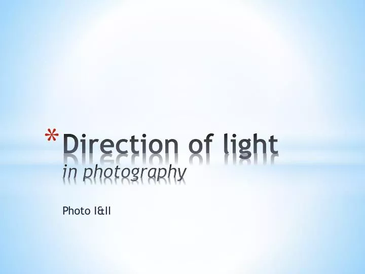 direction of light in photography