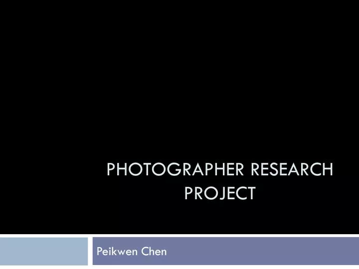 photographer research project