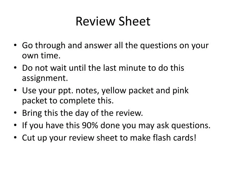 review sheet