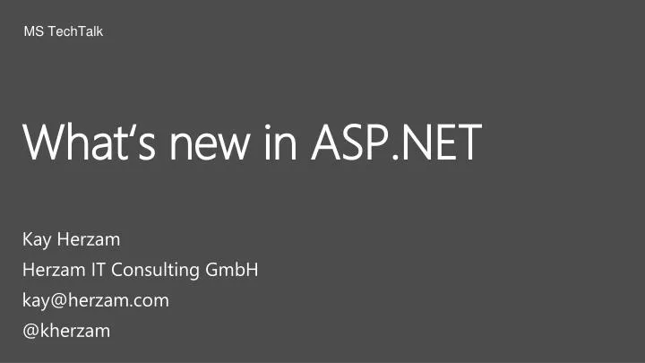 what s new in asp net