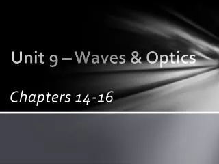 Unit 9 – Waves &amp; Optics