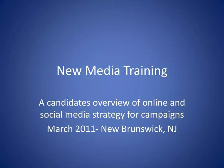 new media training