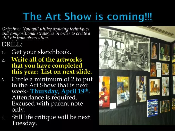 the art show is coming