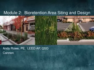 Module 2: Bioretention Area Siting and Design
