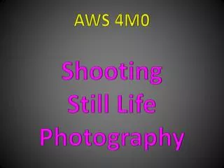 AWS 4M0 Shooting Still Life Photography