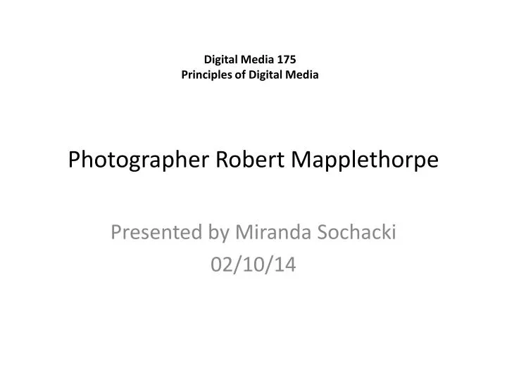 photographer robert mapplethorpe