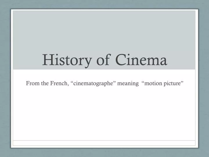 history of cinema