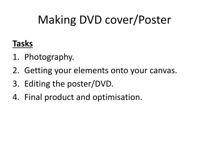 making dvd cover poster