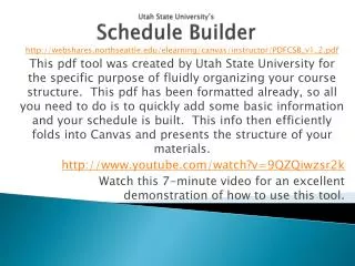 Utah State University’s Schedule Builder