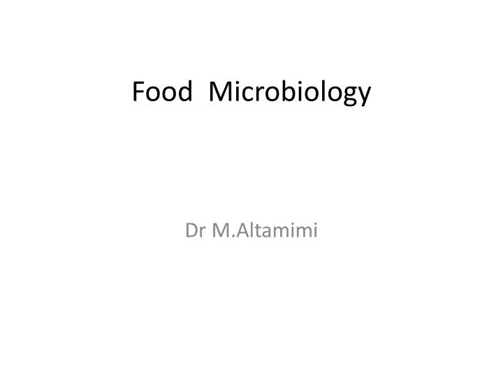 food microbiology