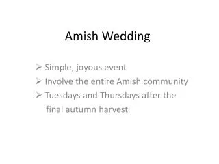 Amish Wedding