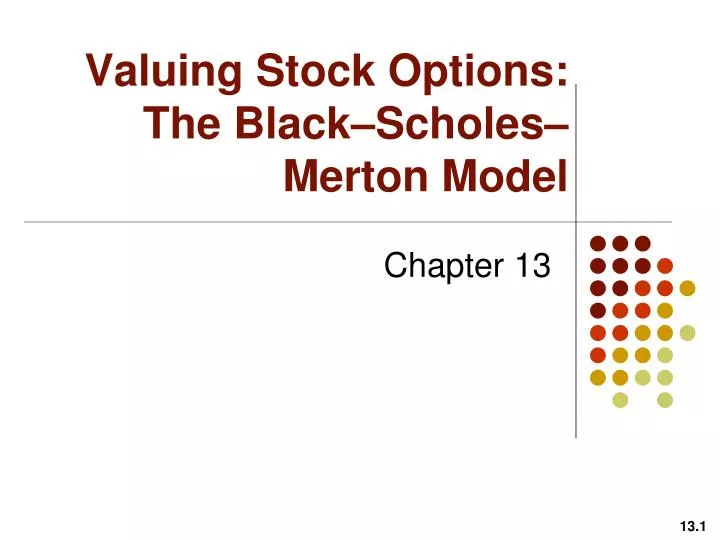 valuing stock options the black scholes merton model