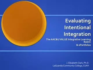 Evaluating Intentional Integration