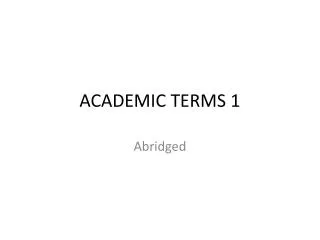 academic terms 1