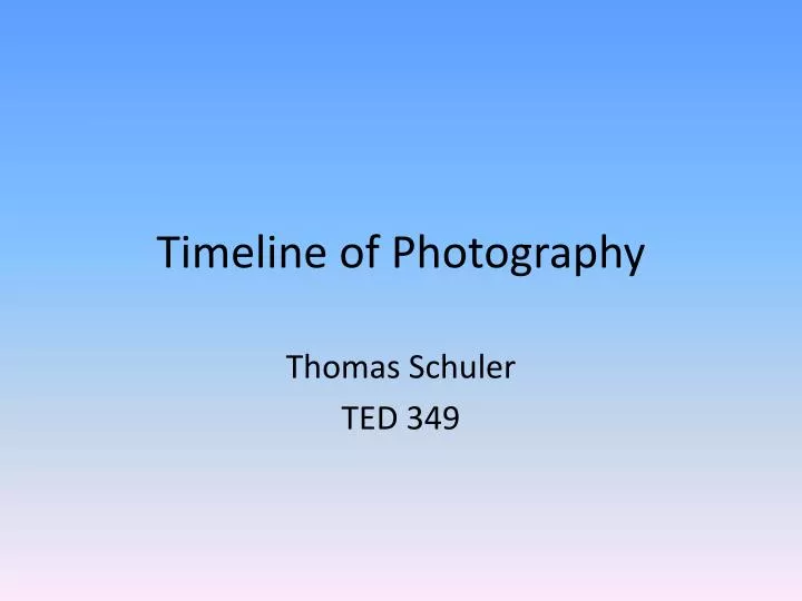 timeline of photography