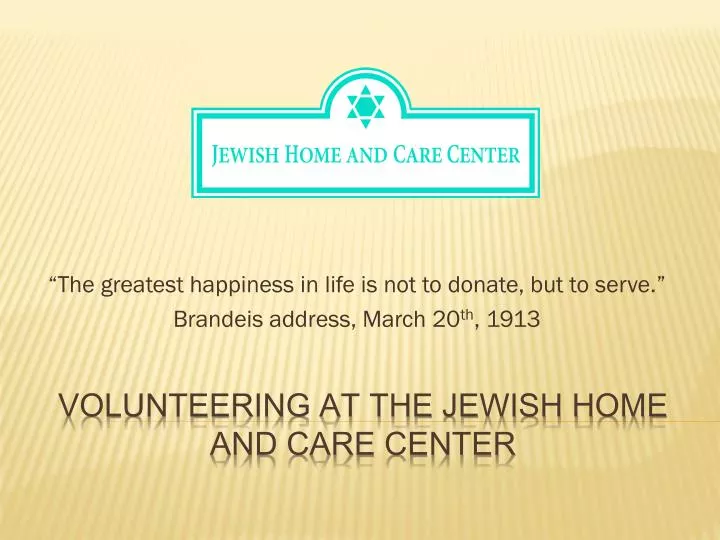 the greatest happiness in life is not to donate but to serve brandeis address march 20 th 1913