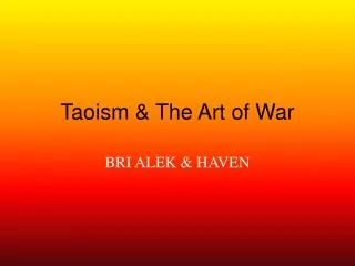 Taoism &amp; The Art of War