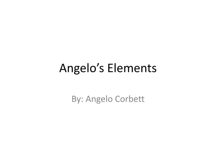 angelo s elements