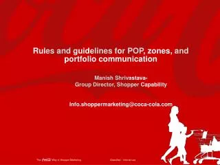 Rules and guidelines for POP, zones, and portfolio communication