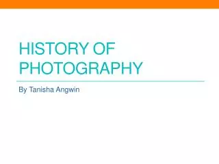 History of Photography