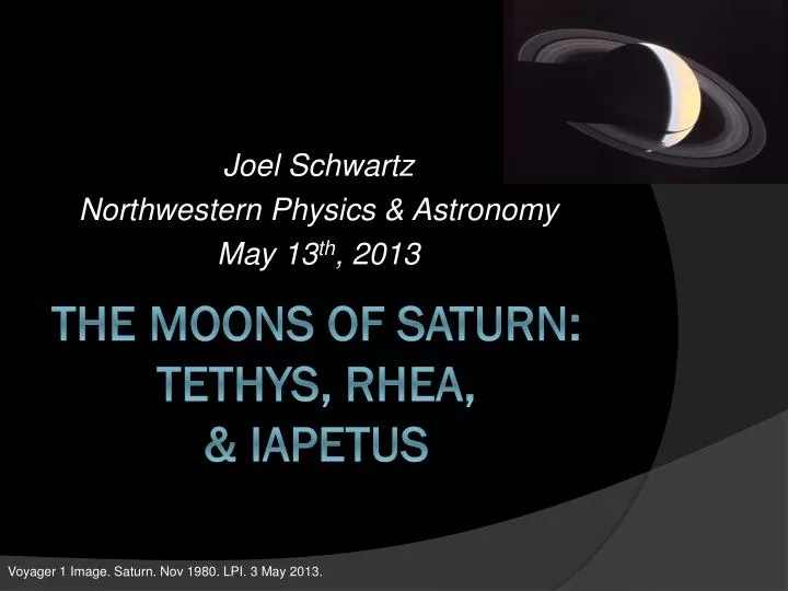 joel schwartz northwestern physics astronomy may 13 th 2013