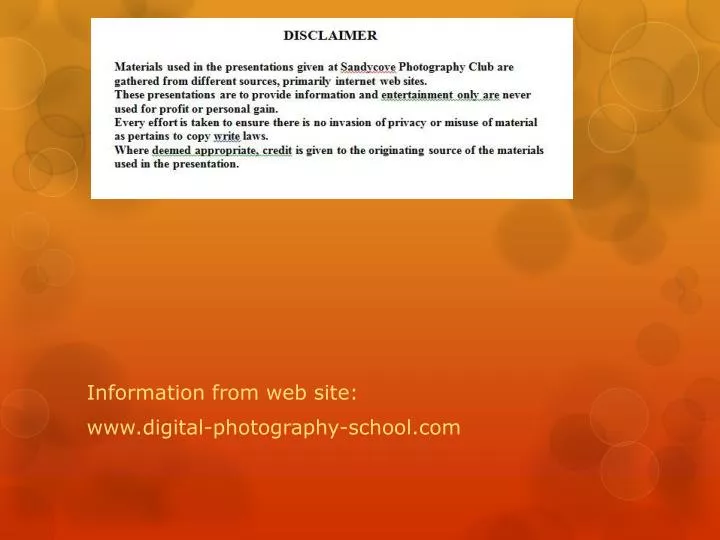 information from web site www d igital photography school com