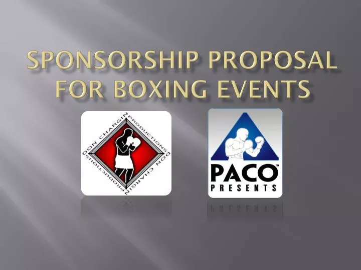 sponsorship proposal for boxing events