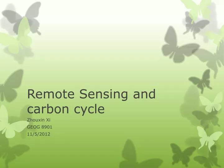 remote sensing and carbon cycle