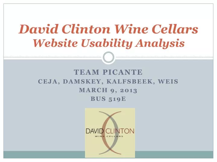 david clinton wine cellars website usability analysis