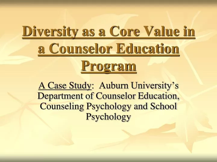 diversity as a core value in a counselor education program