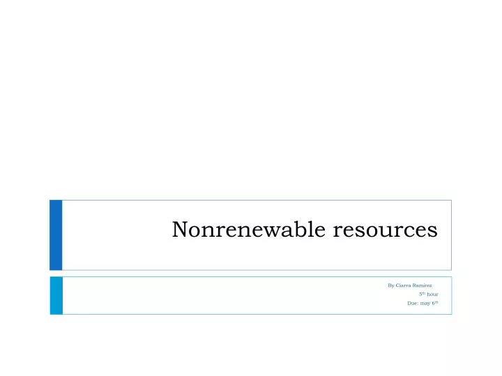 nonrenewable resources