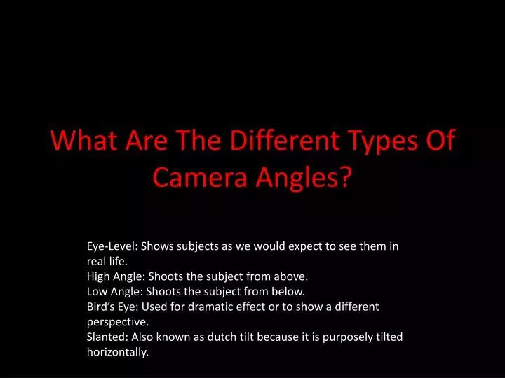 what are the different types of camera angles