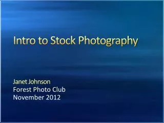 Intro to Stock Photography