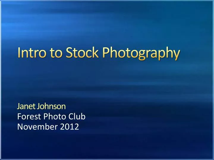 intro to stock photography