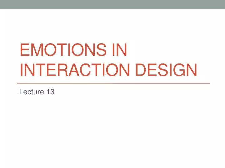 emotions in interaction design
