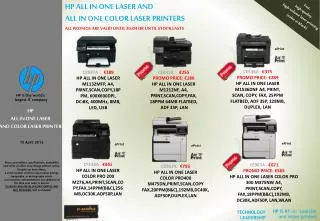 HP ALL IN ONE LASER AND COLOR LASER PRINTER