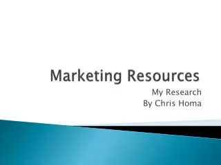 Marketing Resources