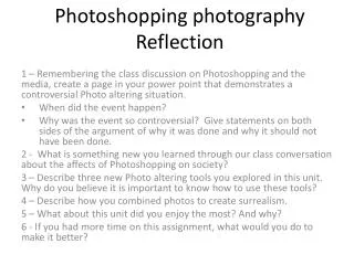Photoshopping photography Reflection